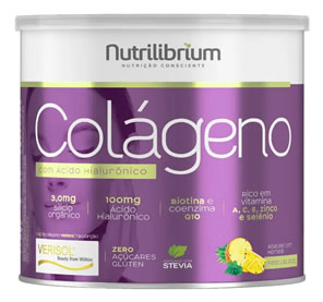Colágeno Verisol Ácido Hialurônico Silício Orgânico Biotina Sabor Abacaxi Com Hortelã