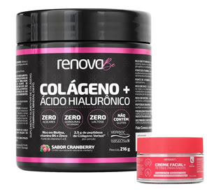 Kit Colágeno Hidrolisado Verisol Renova Be com Ácido Hialurônico e Creme Facial