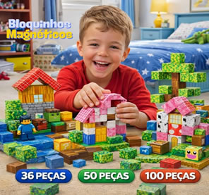 Kit Blocos de Construção Montar Magnético Brinquedo Educativo Infantil Bebe 100/63/46/36 Bloquinhos