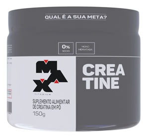 suplemento para academiaCreatina Aumento Força Musculo Ganho Massa Max Titanium 150g Sabor Natural pura