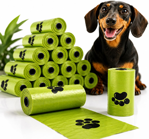 Kit 15 Rolos Refil Cata Caca para Cães e Pets, 300 Saquinhos Higiênicos Biodegradáveis, Refil para Porta Saquinhos, Plástico Resistente, Impermeável, Destaca Fácil, Anti Vazamento