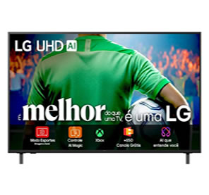 Smart TV 4K 55″ LG UHD 55UA85 Processador α7 AI Ger8 4K Super Upscaling Google Cast Alexa Integrado Controle AI Smart Magic WebOS 25